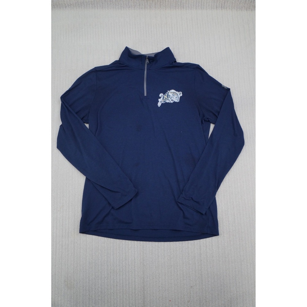 Under Armour Navy Midshipmen Shirt Mens Medium Blue 1/4 Zip Pullover Threadborne